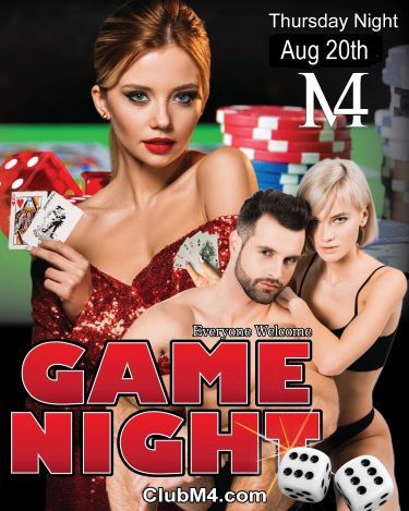 Game Night and Cougar Night Together Thursday Evening Aug 20th Hosted by Kate & ...