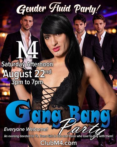 Club M4 Gender Fluid Gang Bang Party Saturday Aug 22nd Hosted by Lisa & Harley