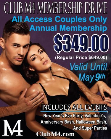 Club M4 VIP Couples All Access Membership Deal Extended To May 9th